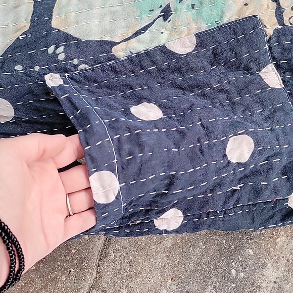 Kantha Cotton Overalls Oversized Sz XL through 2X Has Big Pockets In The Front - Picture 5 of 8